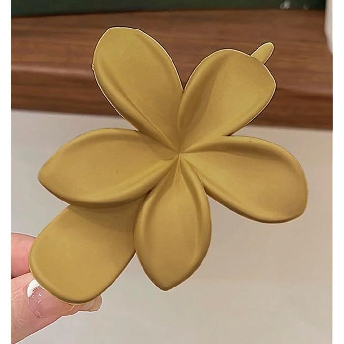 Large Flower Hair Clips Plastic Hair Clips, 10cm, 4 Pieces, Black, White, Beige, Brown, Daily Use, Party, Beach - Image 3